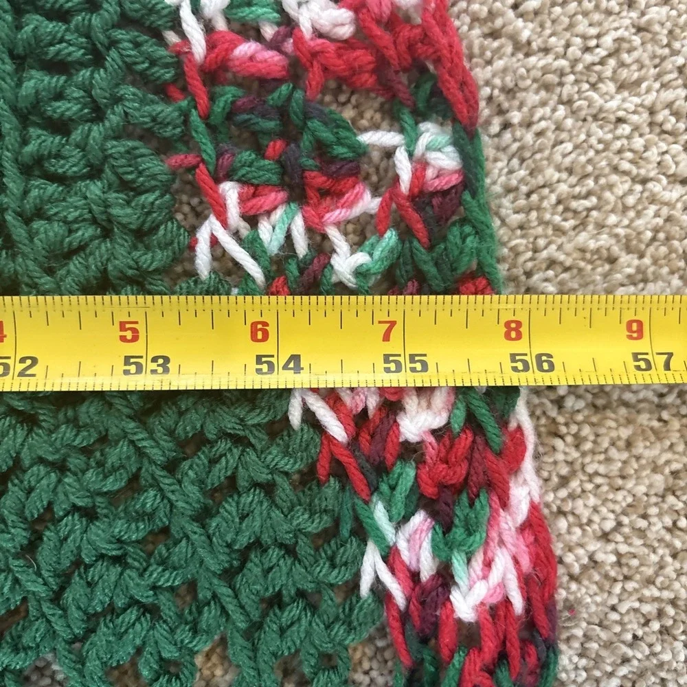 Handmade Christmas Holiday Lacy Chevron‎ Crochet Stitch Throw Blanket